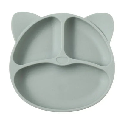 Feeding Plate Sucker Bowl Solid Smile Face Children Dishes Toddler Training Tableware