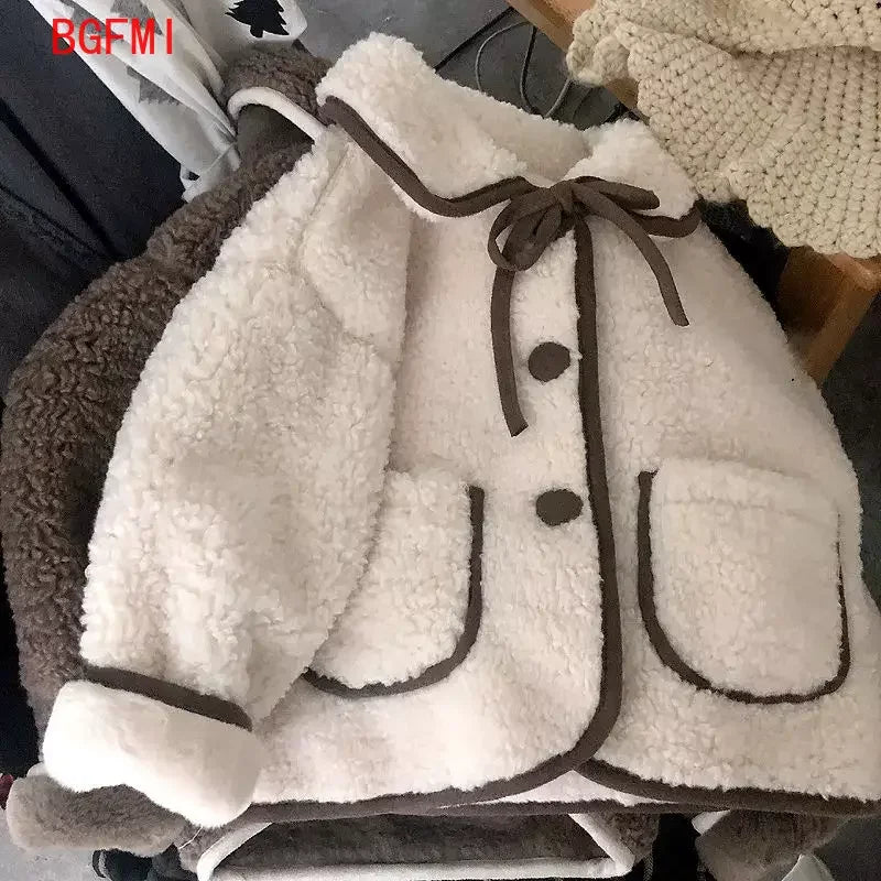 Baby Girls Coat Winter Warm Jacket Collar Tie