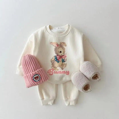 Boy Girl Baby Cartoon Long Sleeve Tops+Casual Pants 2pcs Sweatshirt Set