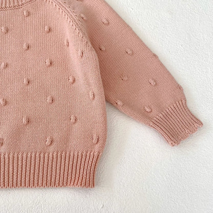 Baby Puff Ball Knit Pullover Shirt Boy Infant All-match Knitted Sweater Tops