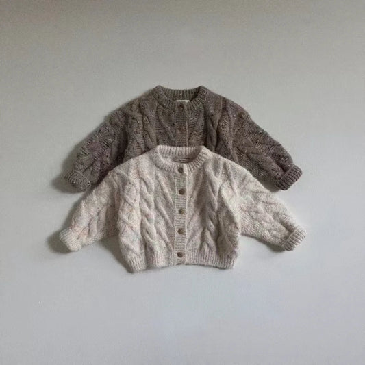 Baby Long Sleeve Knit Coat Infant Girl Cotton Sweater Toddler Boy Cardigan