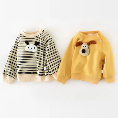 Boy Cartoon Long Sleeve Tops Girl Children Cute Animal Fashion Sweatshirt