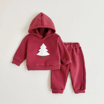 Christmas Tree Boys/Girls Thickening Plush Winter Warm Cotton Coat Suit