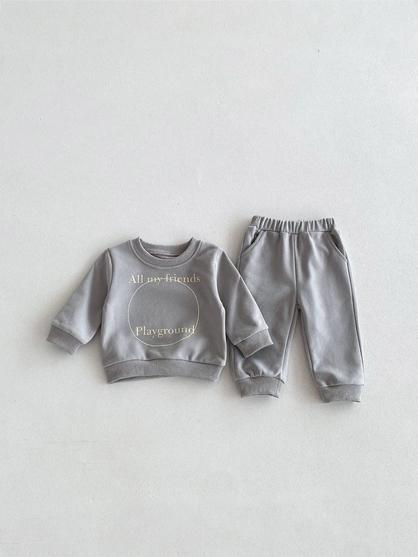 Boy Girl Letter Print Sweatshirt Sweatpants Set Baby Cotton Long Sleeve Tops + Pants