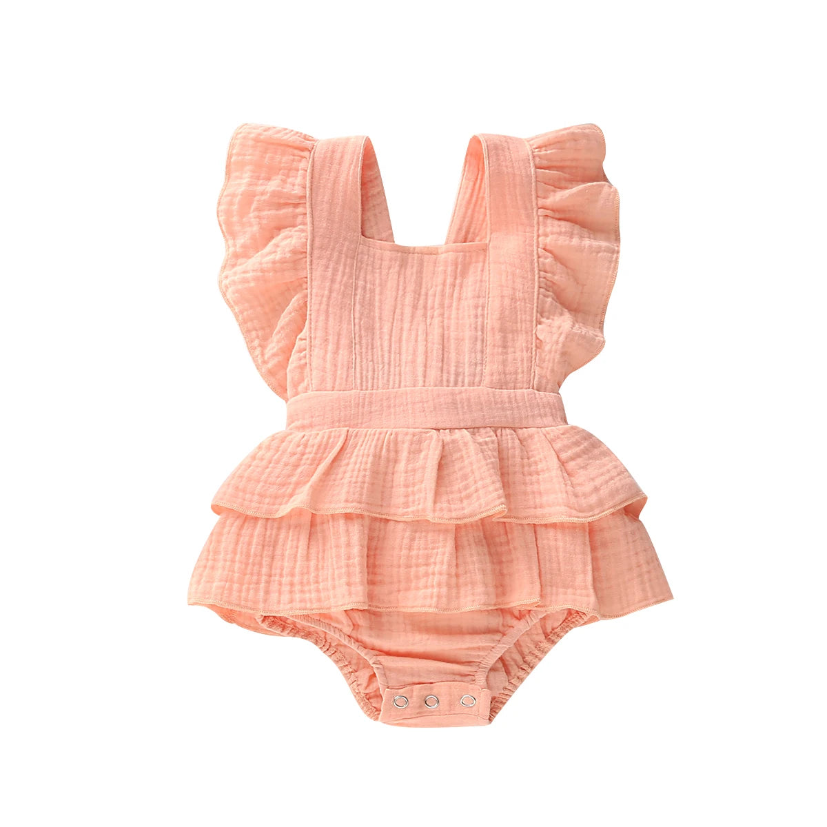 Baby Girl Clothes Solid Color Sleeveless Ruffle Strap Romper Jumpsuit