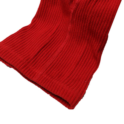 Girls Christmas Ribbed Pantyhose Stretch Mid-Rise Red Tights with Bows