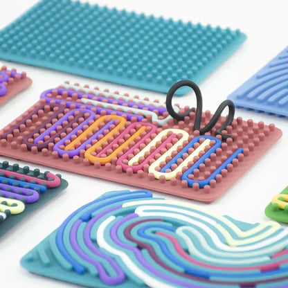 Sensory Activity Board Fidget Toy Silicone 2 in1 Double-Sided Design for Idea ADHD Stress Relief Toy