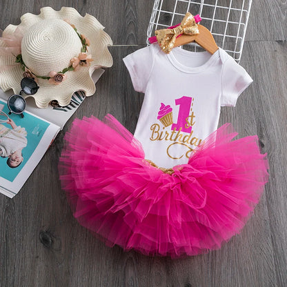 Baby Girl Dress Unicorn Party Tutu Girls Dress Newborn Baby Girls 1st Birthday Outfits