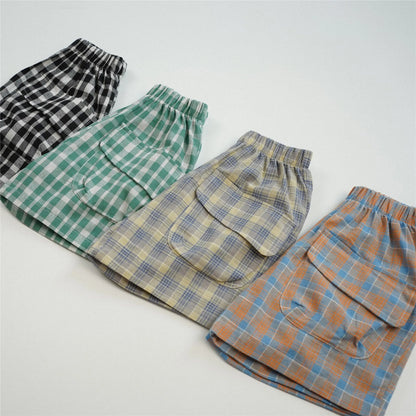 Baby Boy Plaid Short Pants All-match Cotton Comfortable Loose Kid Girl Shorts