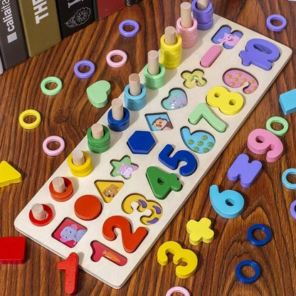 Children Busy Board Count Shape Colors Match Fishing Puzzle Learning Toys Gifts