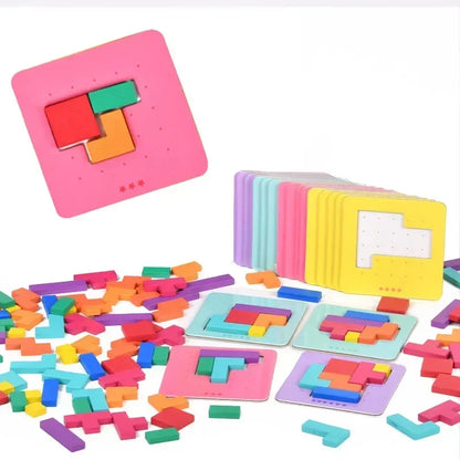 Montessori Desktop Puzzle Toys Kids Battle Table Game Tangram Math Toys