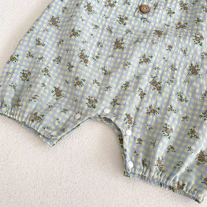 baby girl cotton versatile yarn dyed plaid printing suspender pants