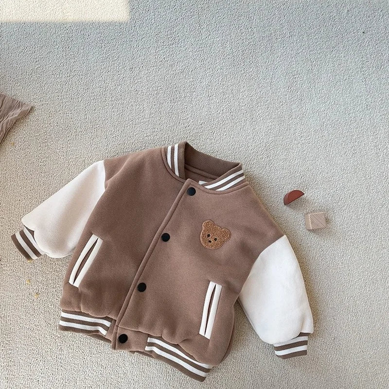 Toddler Infant Baby Boy Jacket Casual Baseball Uniform Outerwear