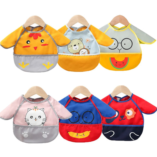 Baby Bibs Cartoon Animals Waterproof Bib Girl Boy Apron to Eat Toddler Smocks