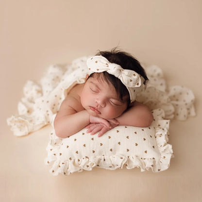 Soft Skin Friendly Double-Layer Cotton Blanket/Lace Pillow/Headband