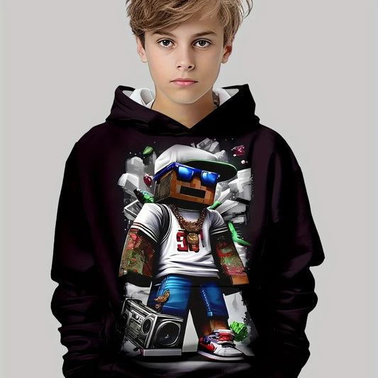 Boys Hoodies Long Sleeve Creative 3D Print Kids Spring Fall Clothes