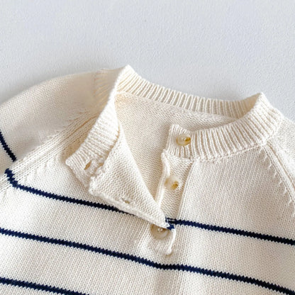 Girl Baby Knitted Striped Outwear Boy Cotton Knit Long Sleeve Pullover Sweater