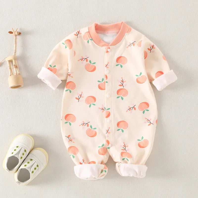 Baby Bodysuit Cotton Print Long Sleeve Boys and Girls Infant Comfort Creeper