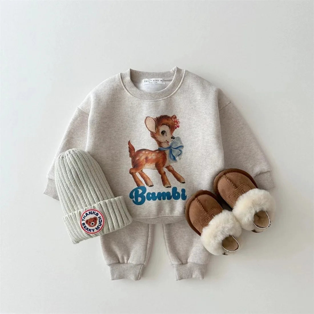 Boy Girl Baby Cartoon Long Sleeve Tops+Casual Pants 2pcs Sweatshirt Set