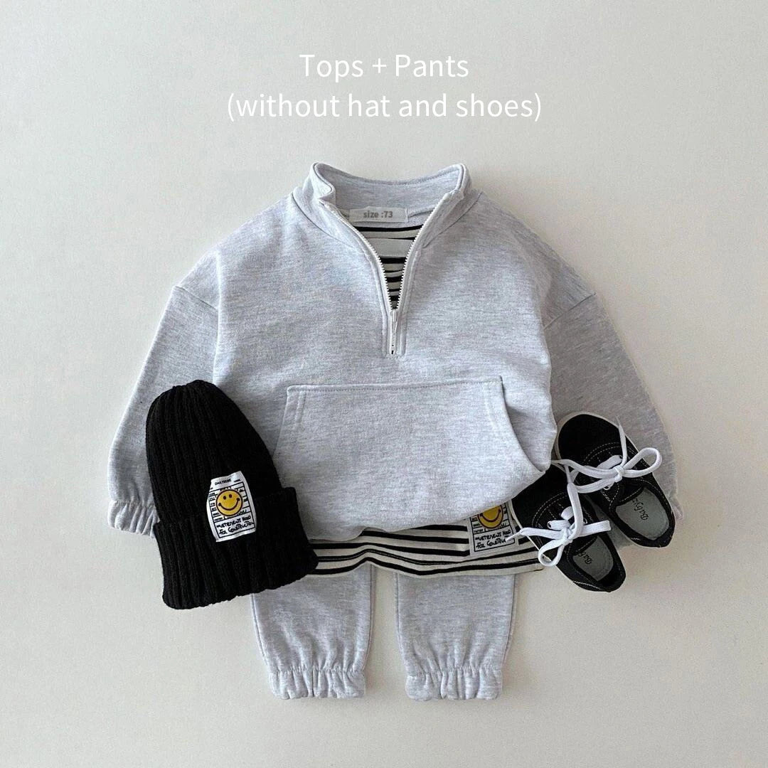 Baby Girls Sets Tracksuits Letter Hoodies Jacket+Pants 2Pcs Boys Sets