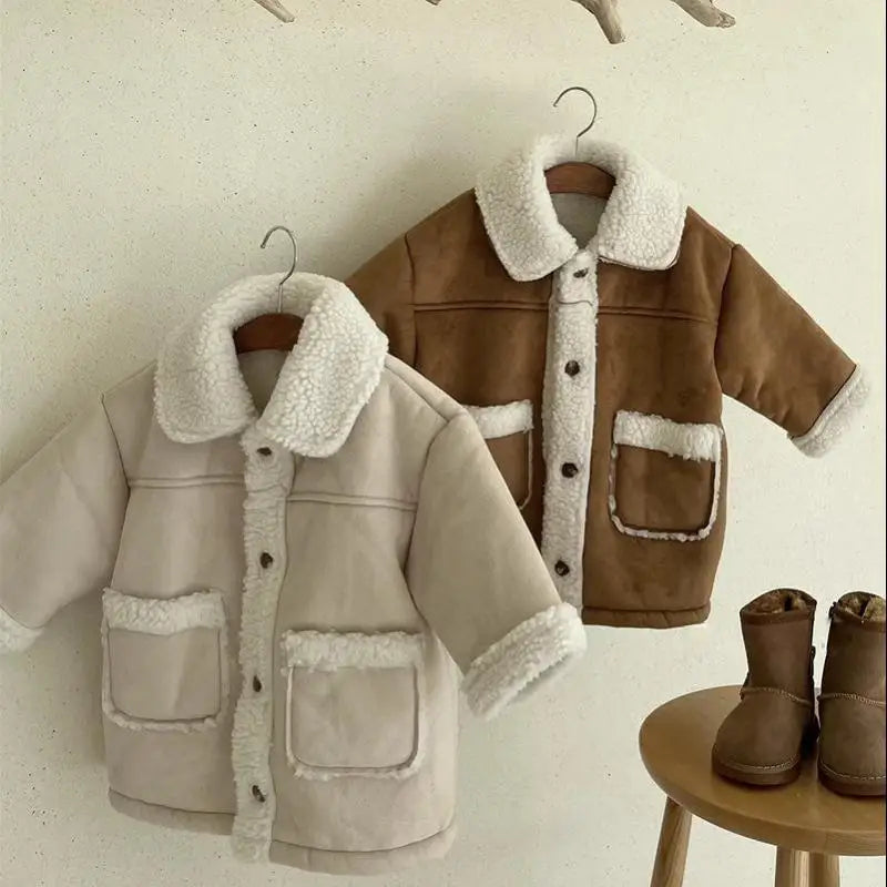 Children Warm Coat Fashion Boys Girls Lamb Wool Jacket Baby Casual Fleece Coat