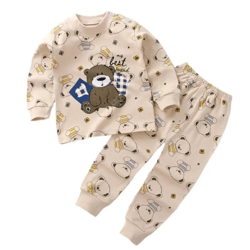 Cotton Newborn Boys Girls Sleepwear Suits Autumn Spring  Underclothes 2pcs