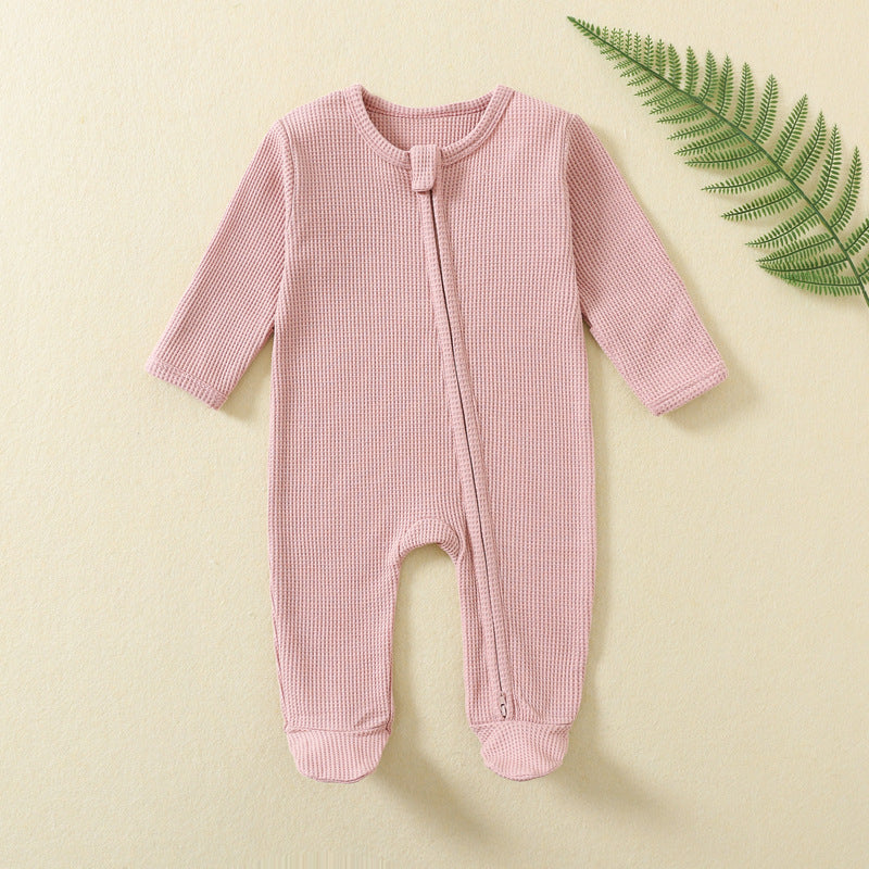 Autumn And Winter Long Sleeve Zipper Baby Jumpsuit