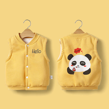 Children's Vest Spring Autumn And Winter Outer Wear Thick Waistcoat Baby Vest