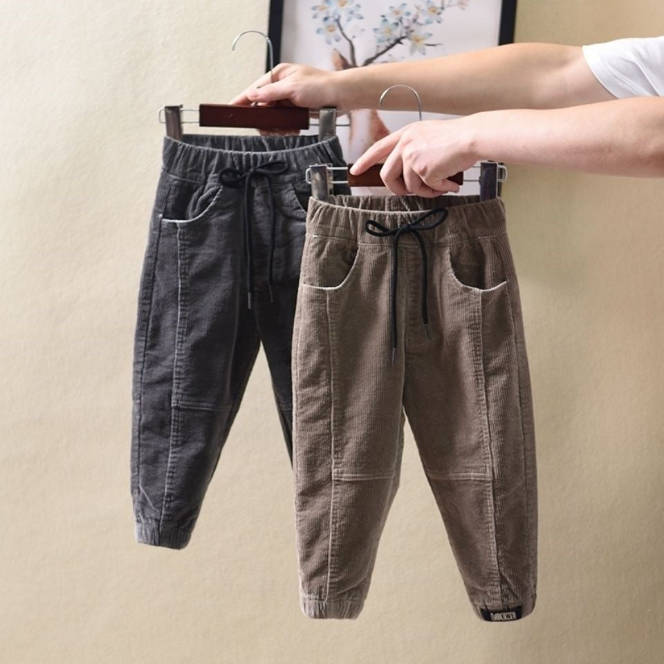 Children's Handsome Corduroy Casual Pants Winter Clothes