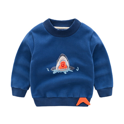 Korean Boys' Sweatshirt Pullover With Cashmere