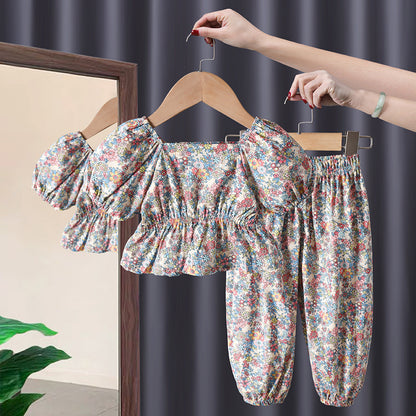 New Baby Girl Summer Short Sleeve Two Piece Suit