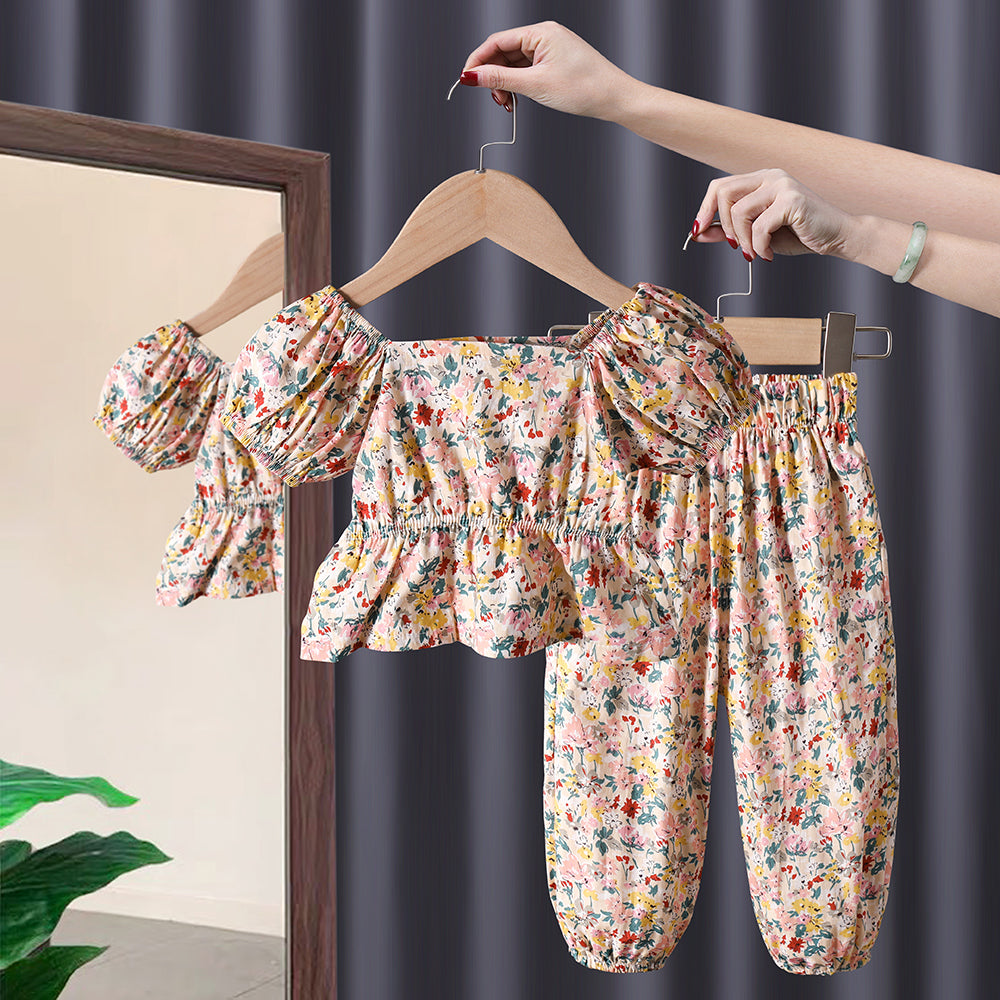 New Baby Girl Summer Short Sleeve Two Piece Suit