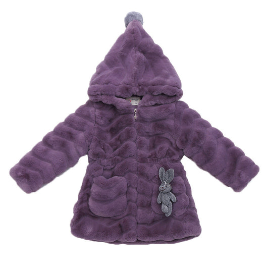 Girls' Coat Autumn And Winter Children's Fashionable Thickened Warm Korean Fashion